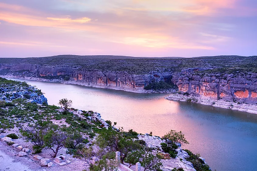 The Pecos River winding through arid country.
