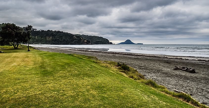 Ohope Beach in Ohope, New Zealand.