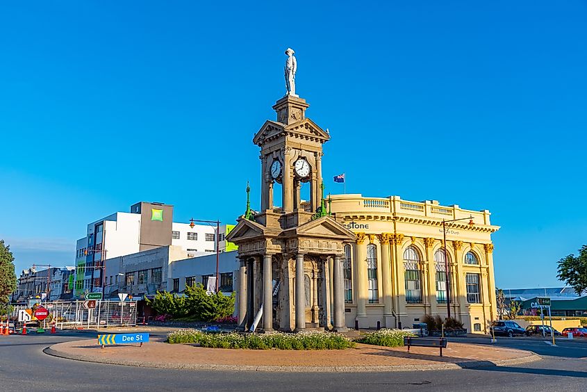 Clock tower at Invercargill, New Zealand