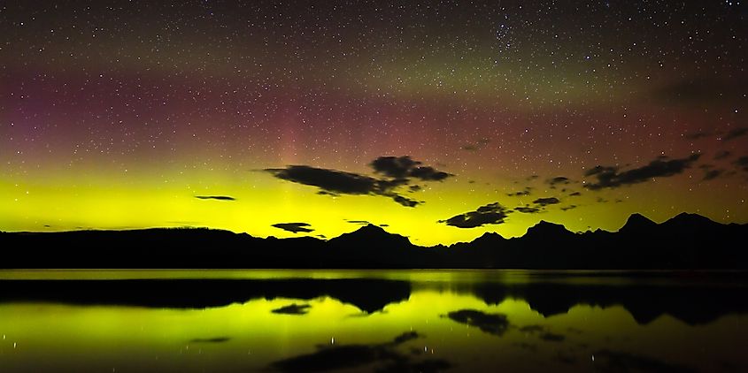 Lake McDonald, Glacier National Park, Montana, Northern Lights.