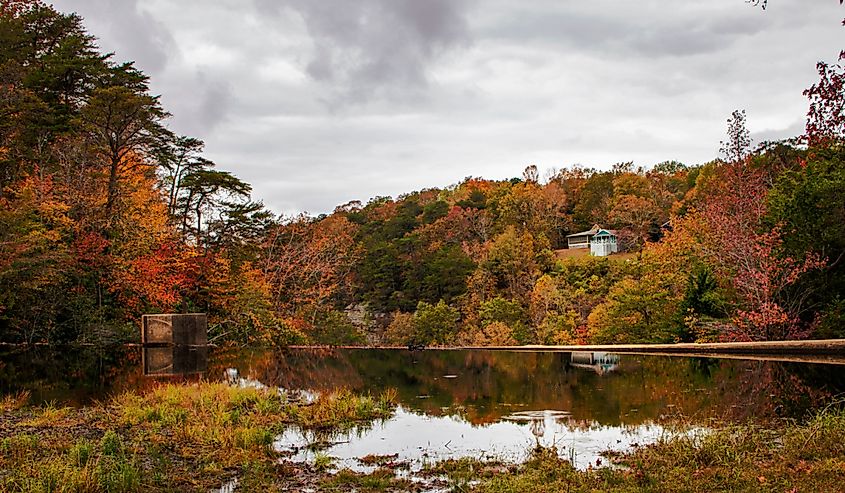 Fall colors and water in Mentone, Alabama.