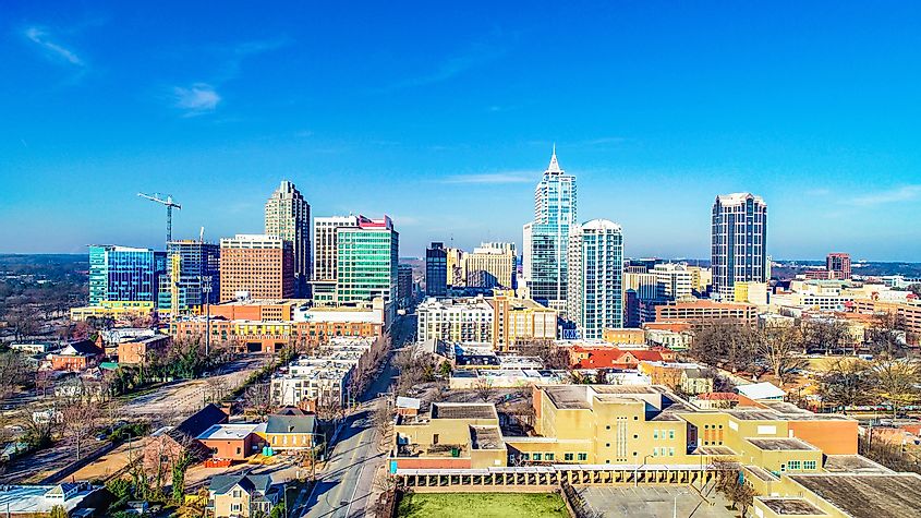 Aerial view of downtown Raleigh