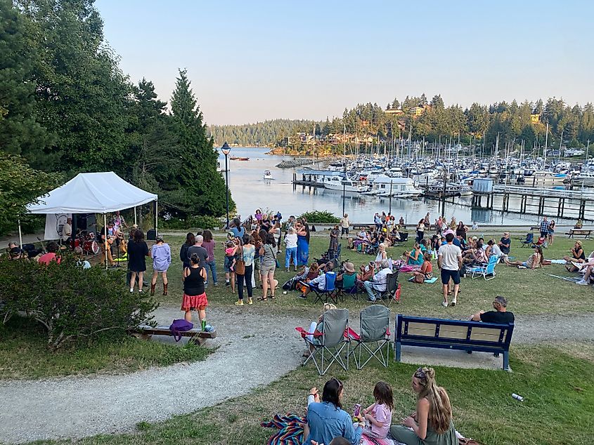 An outdoor music concert at Gibsons, British Columbia, Canada