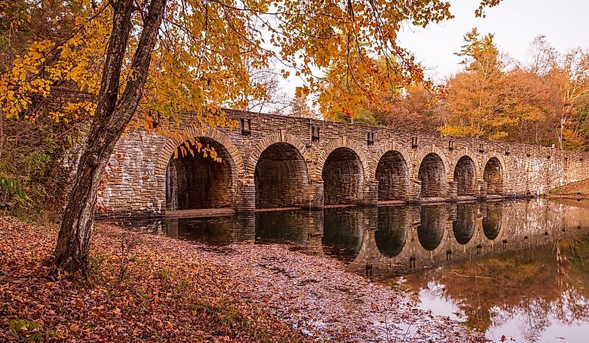 Cumberland Mountains State Park in Fall, bridge