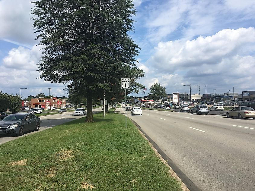 US 1 along Roosevelt Boulevard in Philadelphia, Pennsylvania
