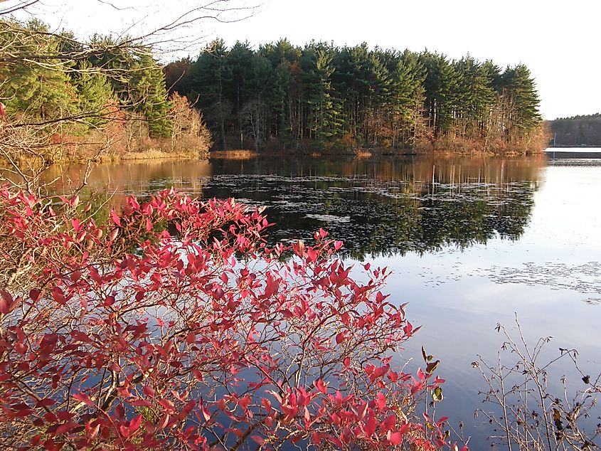 The beautiful Scituate Reservoir in Scituate, Rhode Island