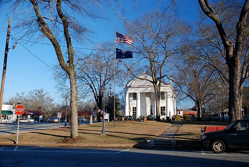 The old town square in Pendleton, South Carolina