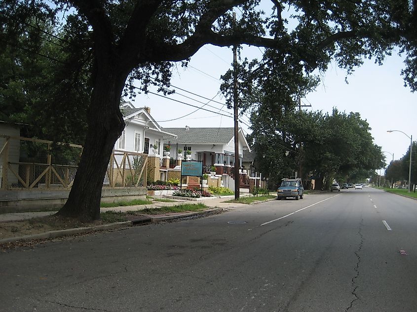 A street in the Gentilly area of New Orleans.