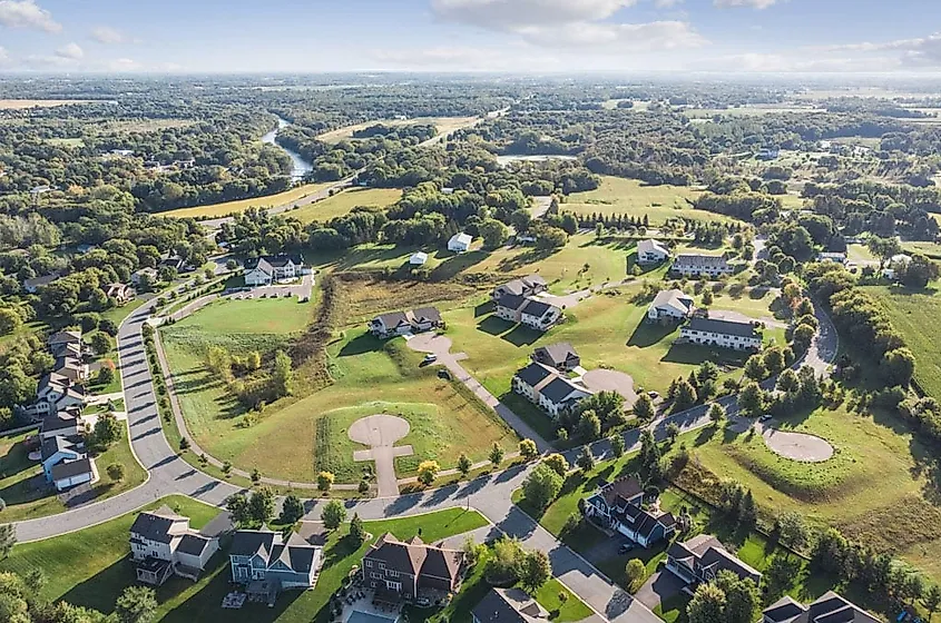 Aerial view of Hanover, Minnesota