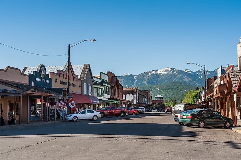 The Main Street in Whitefish, Montana. 