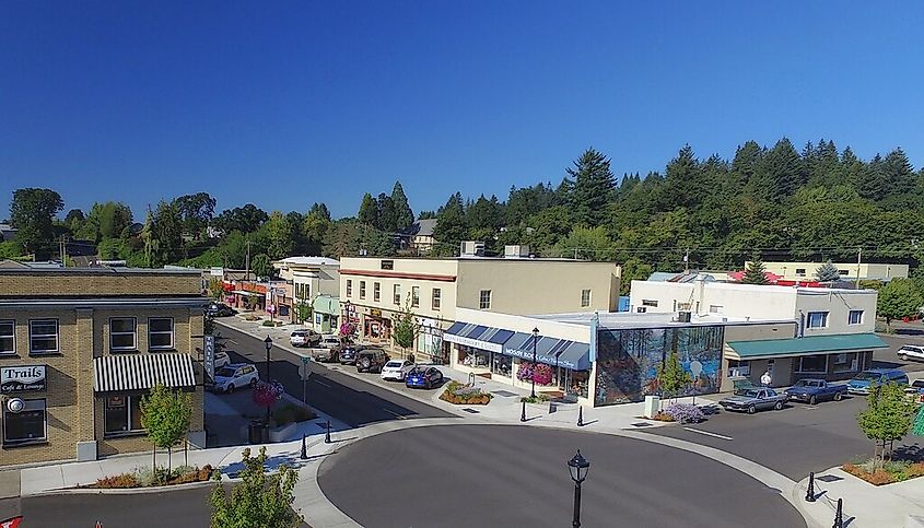 Downtown Estacada, Oregon.