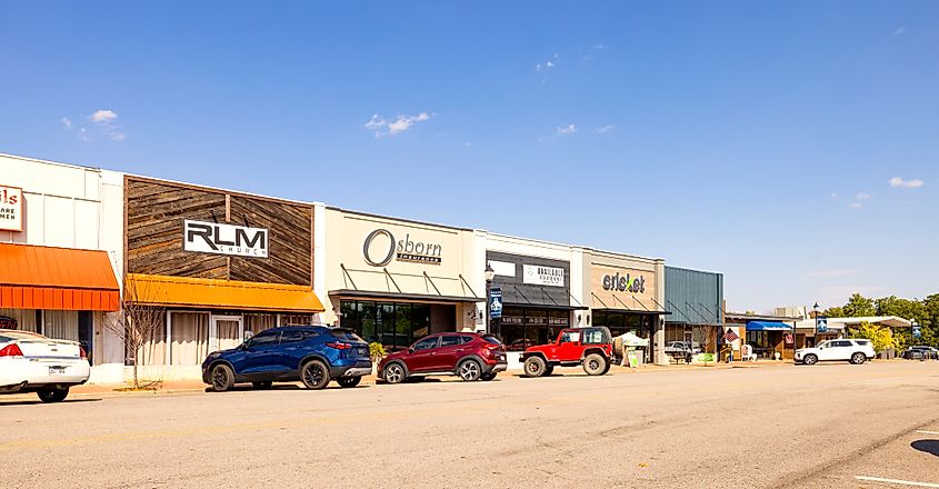The historic business district in Greenwood, Arkansas