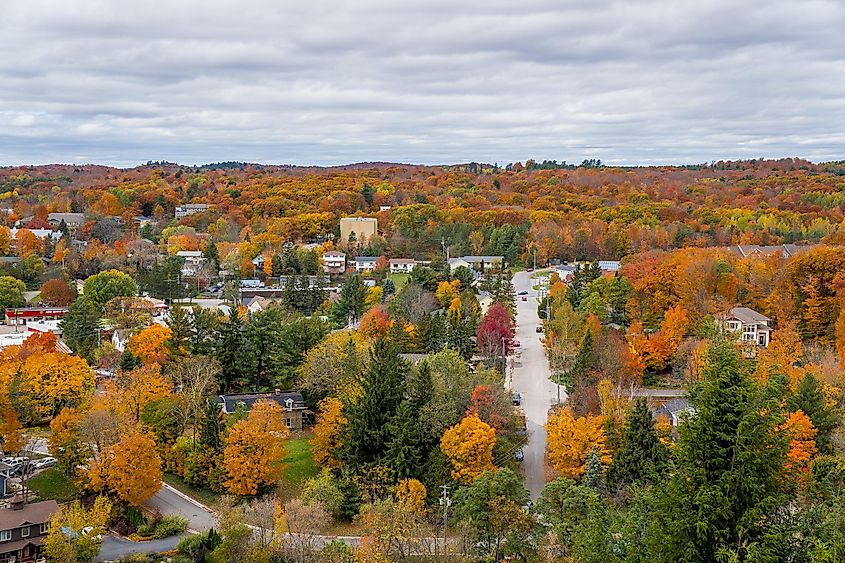 Aerial view of Huntsville, Ontario