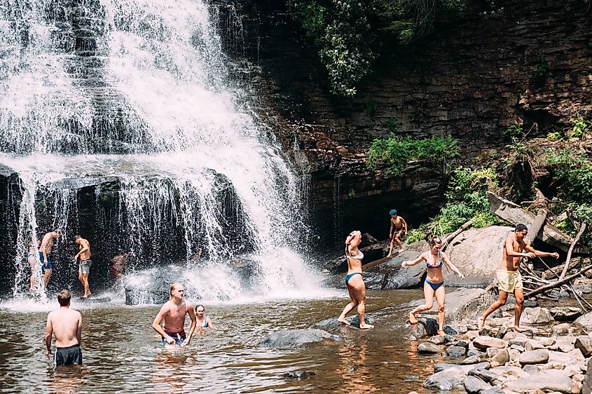 Swallow Falls State Park near Oakland, Maryland.