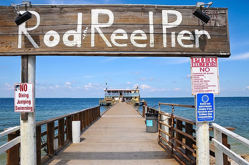 Rod and Reel Public Fishing Pier on the Anna Maria Island.