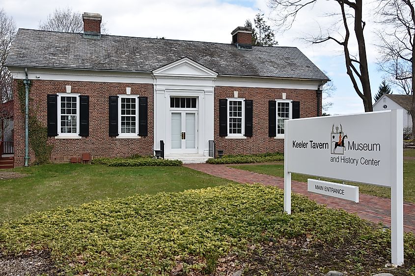 RIDGEFIELD, CT - APR 25: Keeler Tavern Museum and History Center in Ridgefield, Connecticut, as seen on July 10, 2021.