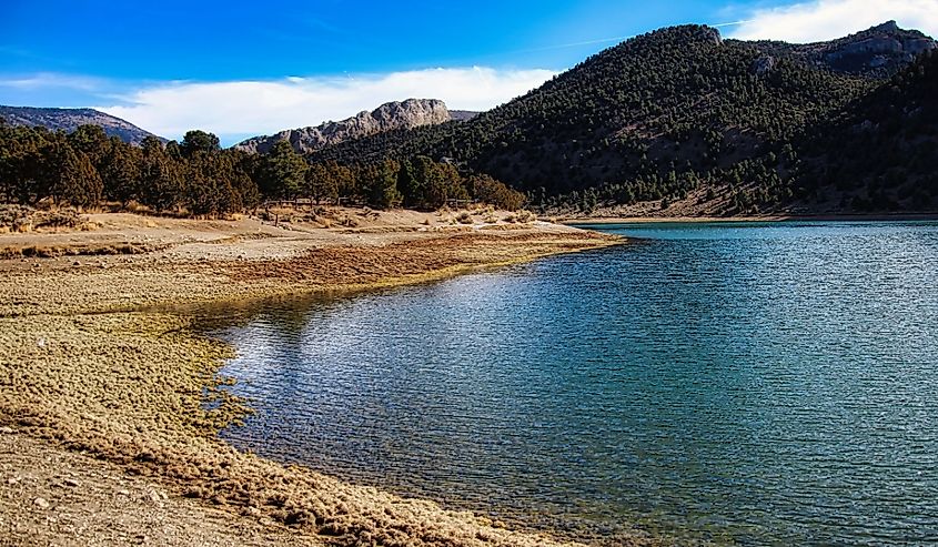 Autumn at Cave Lake State Park in Nevada.
