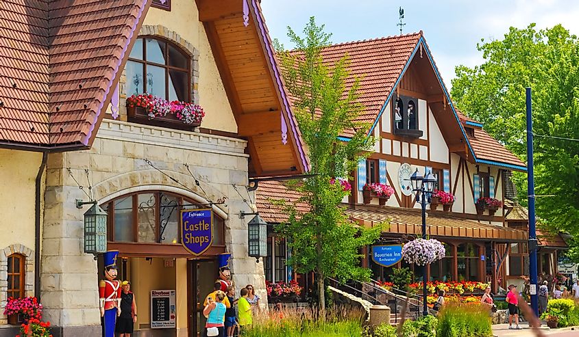 The Bavarian Inn, one of the main restaurants and attractions in this Michigan town