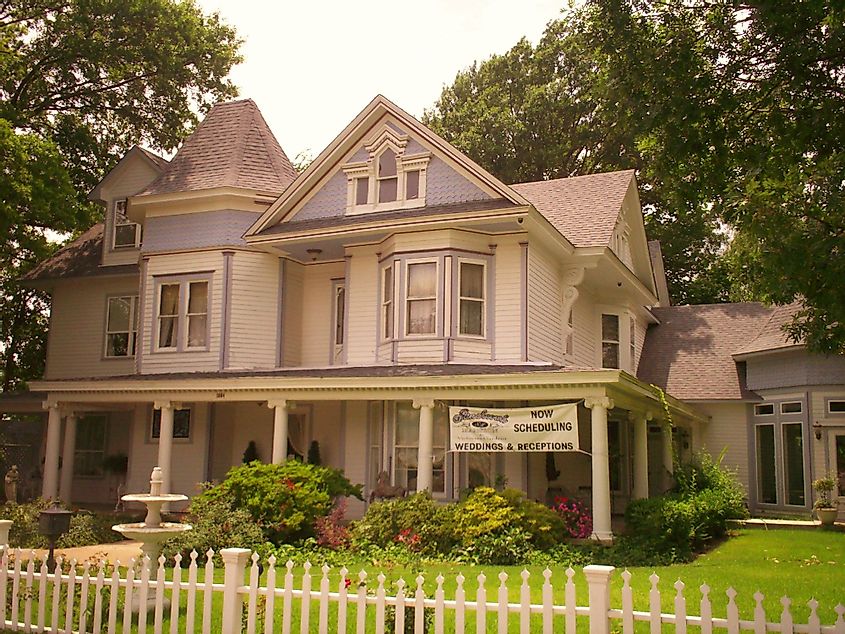 Historic Victorian mansion in downtown Broken Arrow, Oklahoma, that has been converted into a business.
