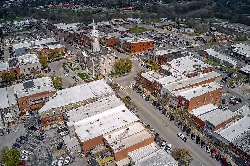 Aerial view of Columbia, Tennessee