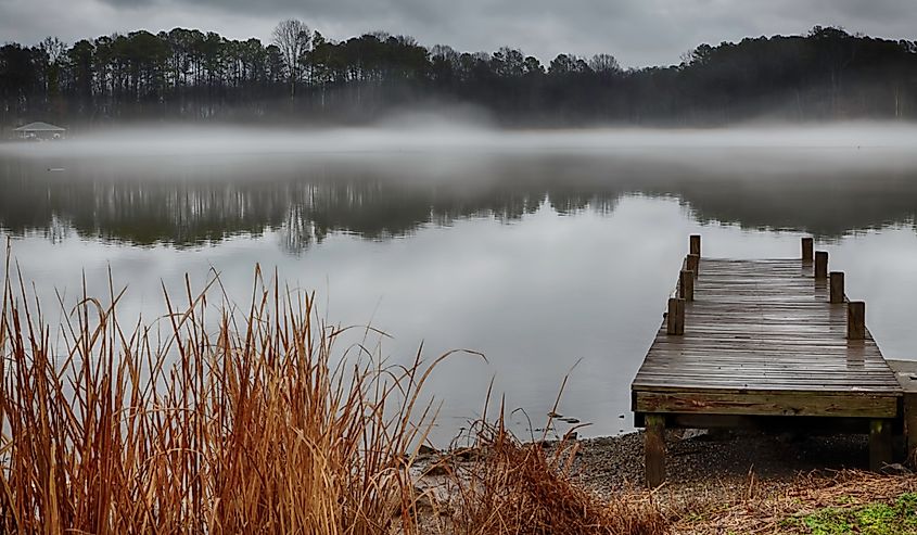 Fog on Lake Guntersville in Alabama