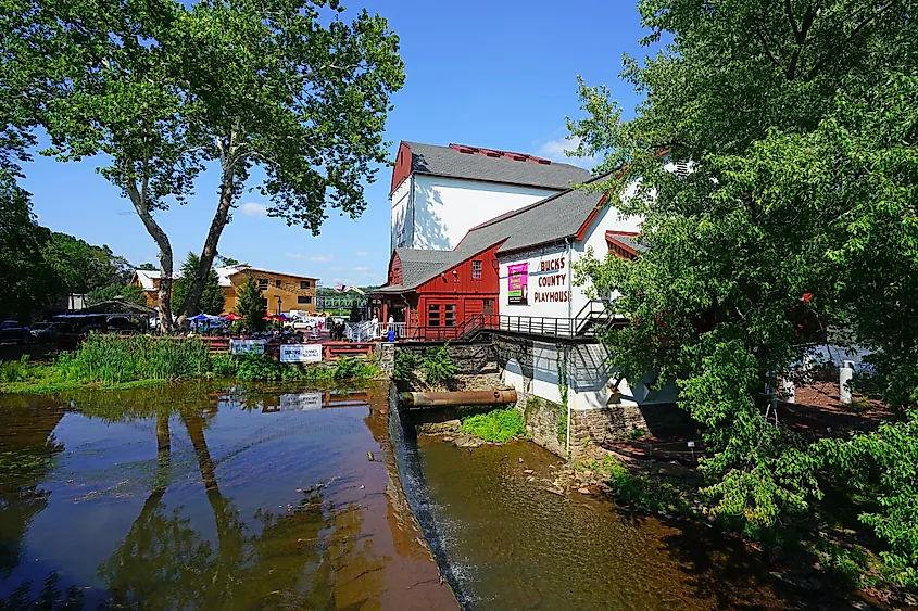 The famous Bucks County Playhouse theater in New Hope, Pennsylvania