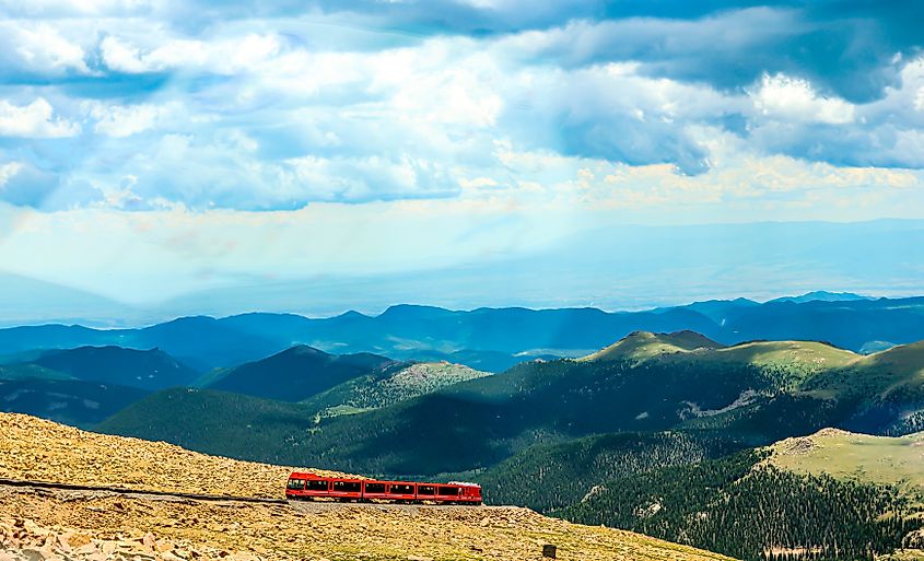 The Broadmoor Manitou and Pikes Peak Cog Railway is a cog railway that climbs one of the most iconic mountains in the United States, Pikes Peak in Colorado.