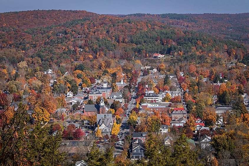 Aerial view of Milford, Pennsylvania