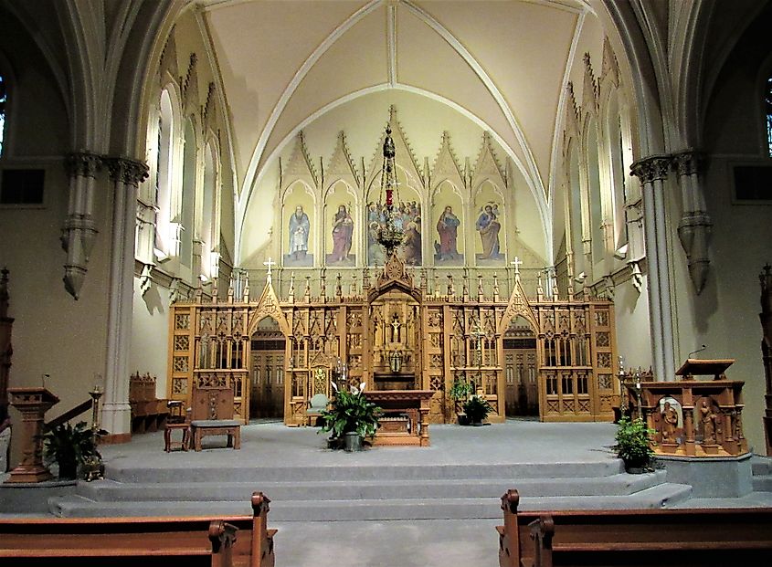 The interior of the St. Raphael's Cathedral in Dubuque, Iowa