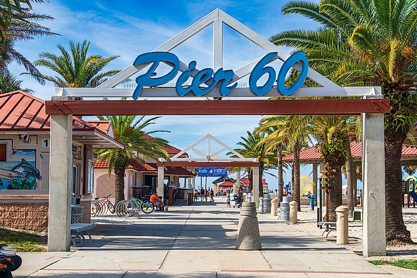 Entrance to Pier 60 at Clearwater Beach, Florida.