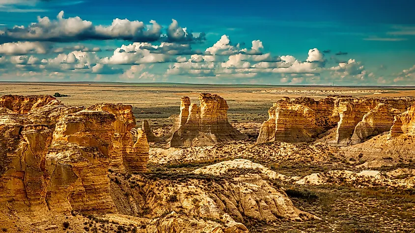 Clouds rolling in over Little Jerusalem State Park in Kansas