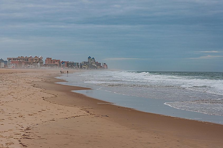 The beach at Ocean City, Maryland, in winter.