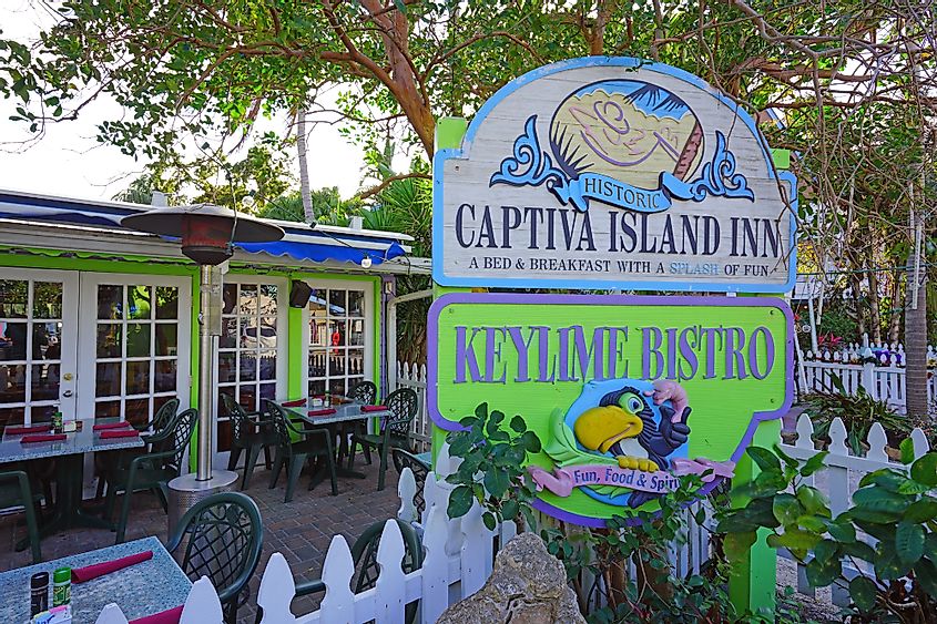 A restaurant for tourists in Captiva Island