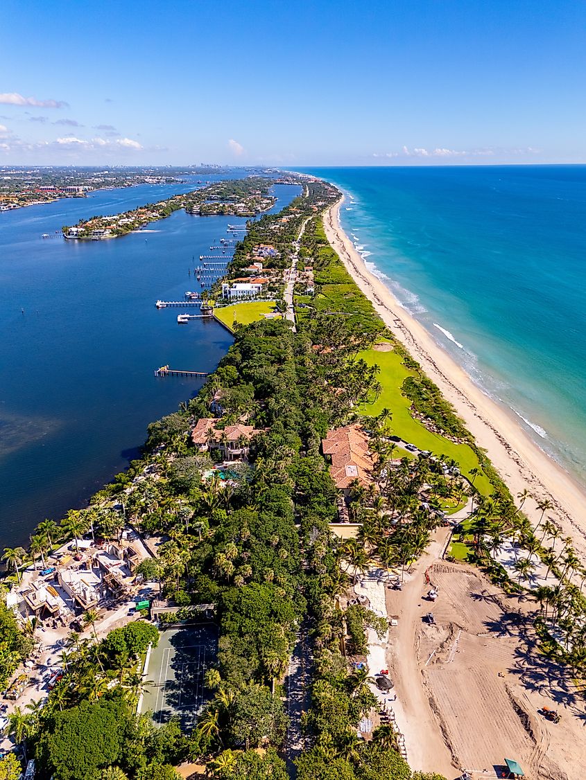 Aerial view of Manalapan, Florida.
