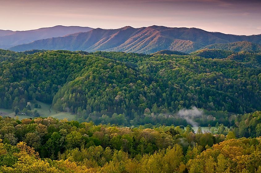 Sunrise in the Smoky Mountains just outside Townsend, Tennessee.