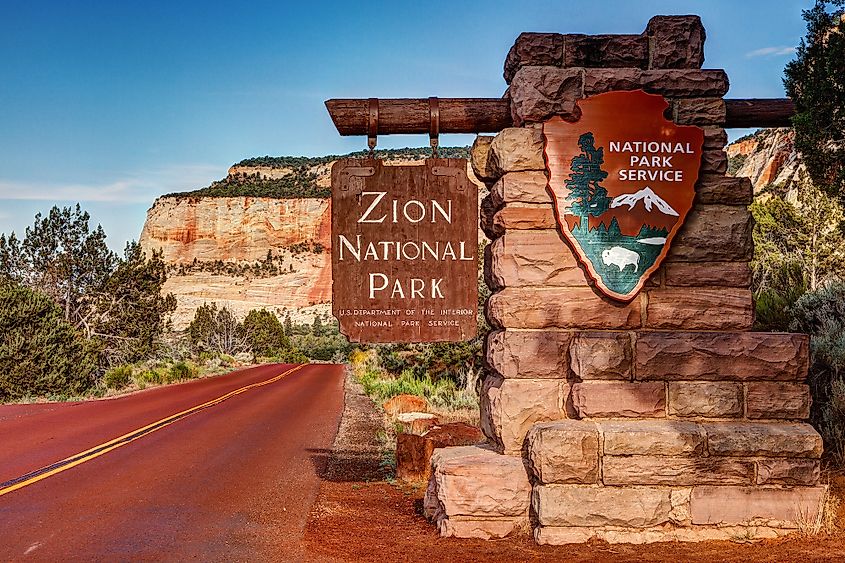 East Entrance to the Zion National Park.