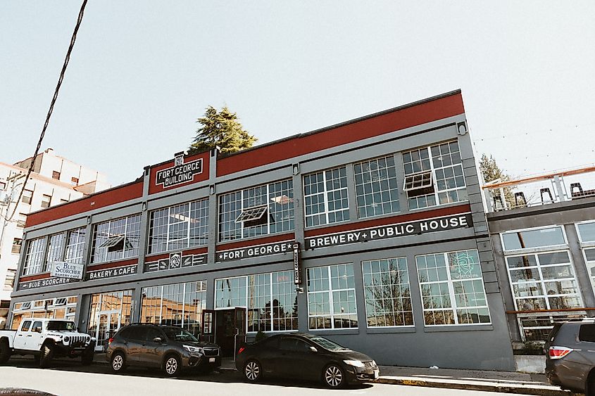 Fort George's original Brewery & Public House on Duane Street in Astoria, Oregon. 