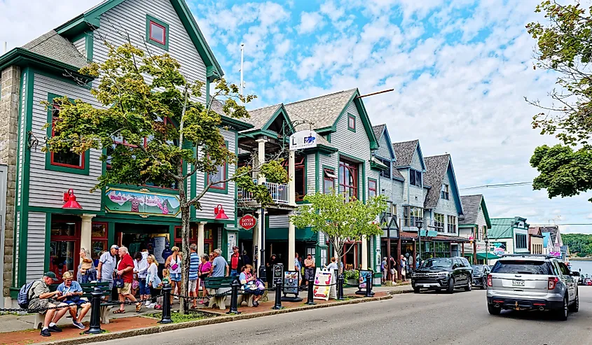The coastal town of Bar Harbor, Maine.