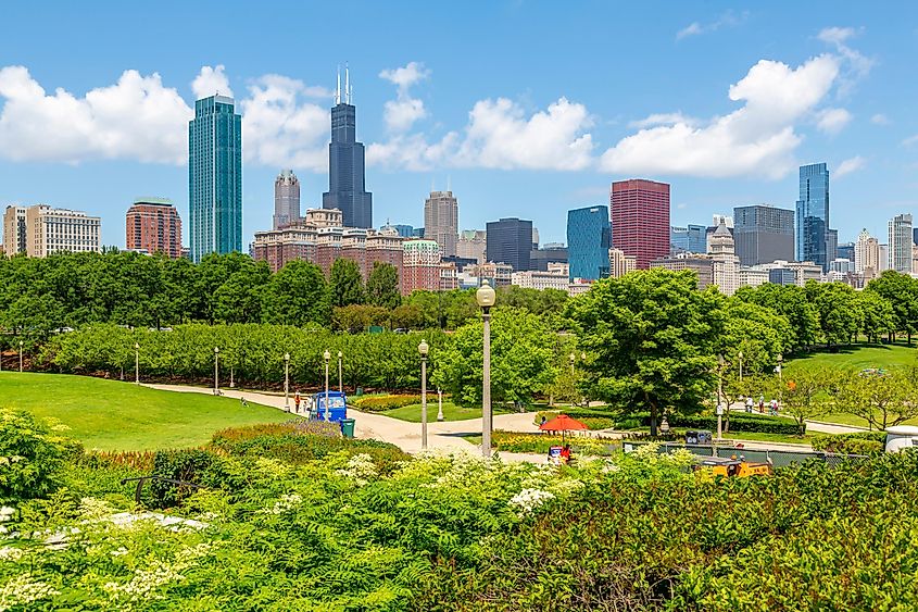 View of Chicago skyline from Shed Aquarium