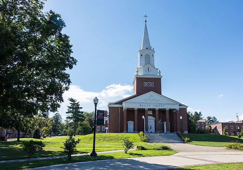 Wesley Chapel in the grounds of West Virginia Wesleyan College in Buckhannon, West Virginia