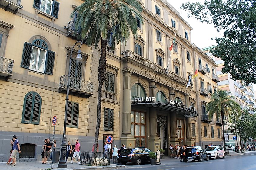 The historic Grand Hotel et des Palmes, Palermo, Italy.