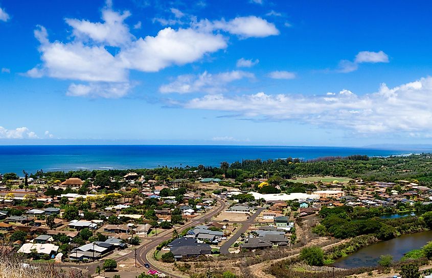 Panorama of Waimea Town, Kauai, Hawaii