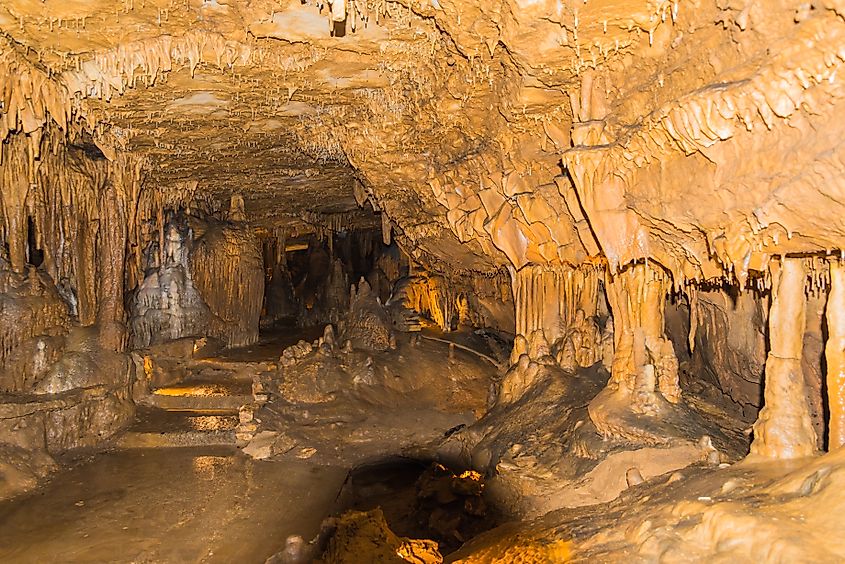 Marengo Cave National Landmark in Marengo, Indiana. 