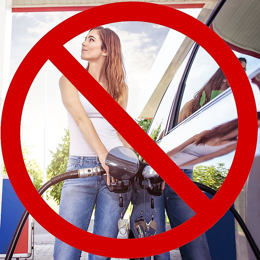 New Jersey and parts of Oregon still prohibit you from pumping your own gas mostly because the locals simply like the convenience, and those attendants like having jobs.