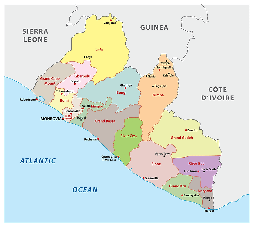 Political Map Of Liberia Liberia Maps & Facts - World Atlas