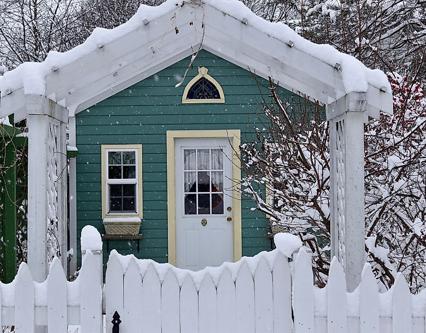 Cottage in wintry Hyattsville, Maryland.