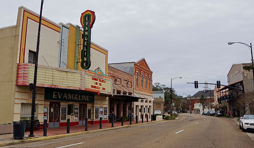 Evangeline Theater in New Iberia in Louisiana, USA.