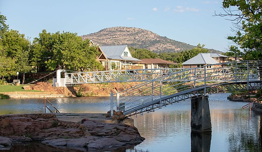 River and bridge in Medicine Park, Lawton, Oklahoma