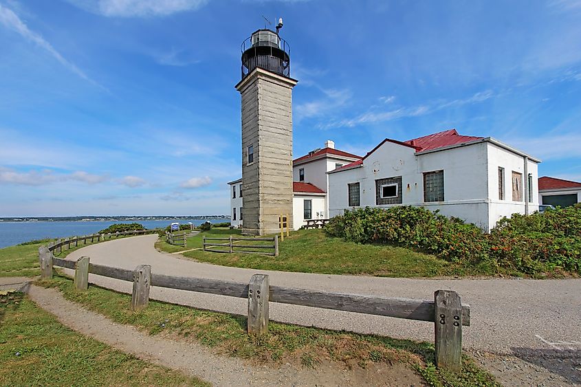 The Beavertail Light lighthouse near Jamestown, Rhode Island.