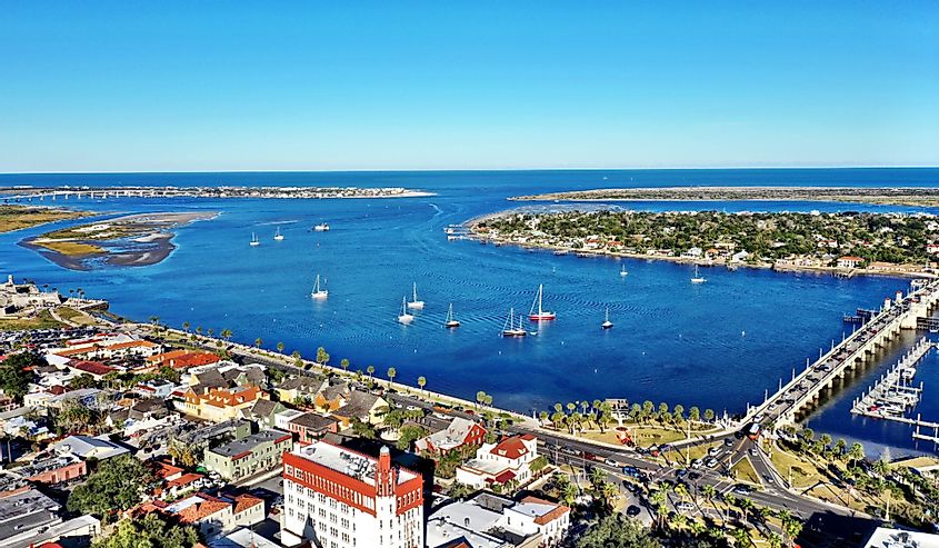 Aerial view of St. Augustine, Florida.